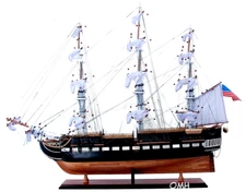 USS Constitution Painted Old Ironsides Wood Tall Ship Model 32" US Frigate New