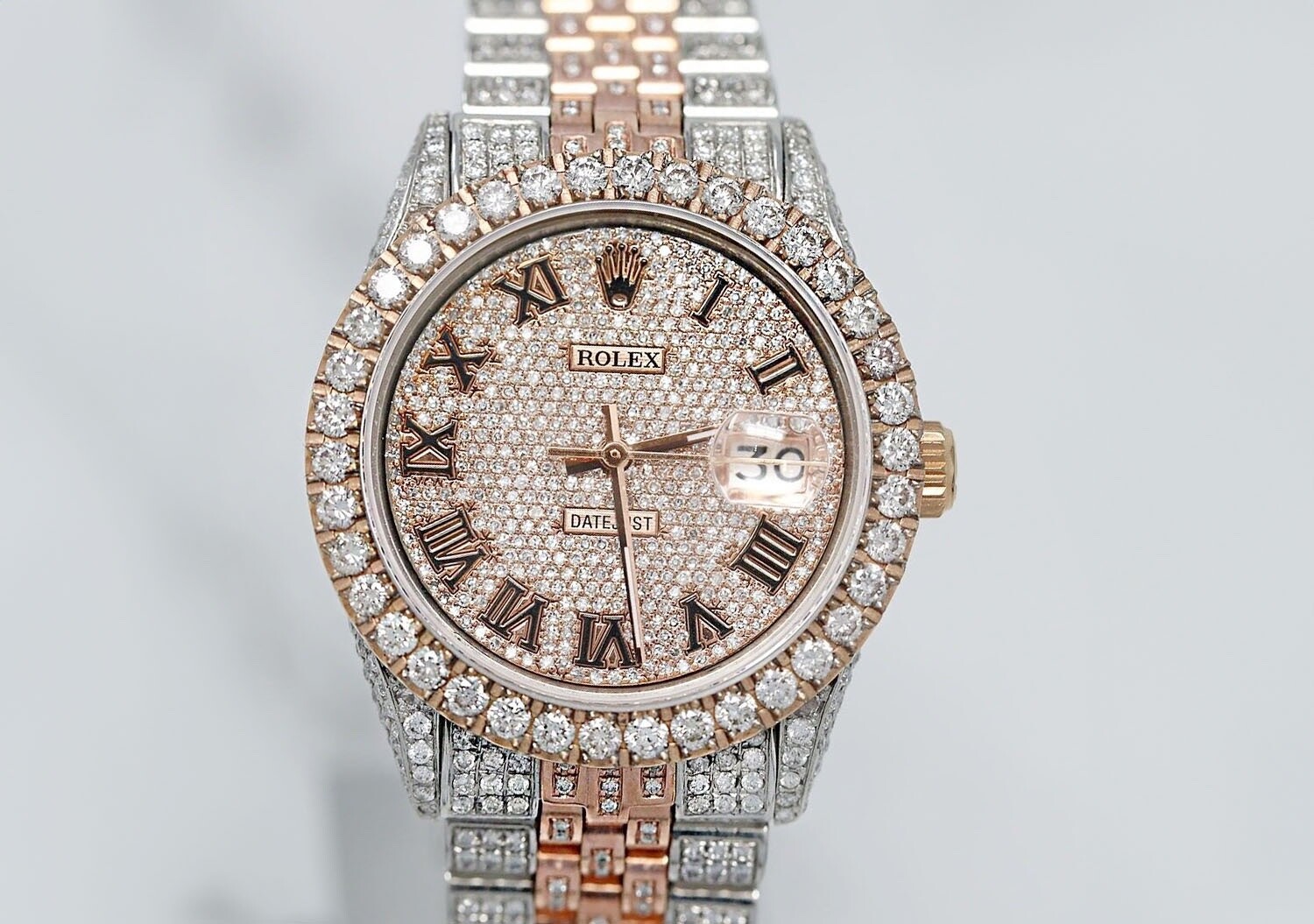 Rolex Datejust Two Tone Rose Black