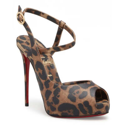 Christian Louboutin Jenlove Alta 120 Brown Strap Platform Sandal