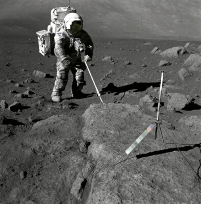 Harrison Schmitt Covered with Lunar Dirt Moonwalk EVA Apollo 17 12X12 PHOTOGRAPH