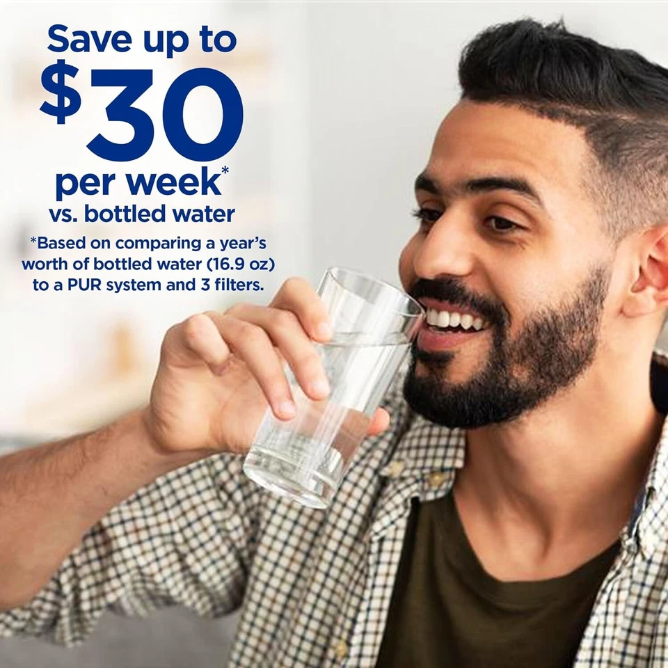 PUR PLUS Vertical Faucet Mount Water Filtration System, Lead-Reducing 2 PK - Image 3 of 4