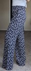 NWT Navy Blue & Gray Floral Print High Rise Straight Wide Leg Lightwt Pants XS — photo 6