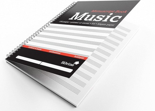 A4 Music Manuscript Book - Printed 12 Stave (100 Pages) - Picture 2 of 3
