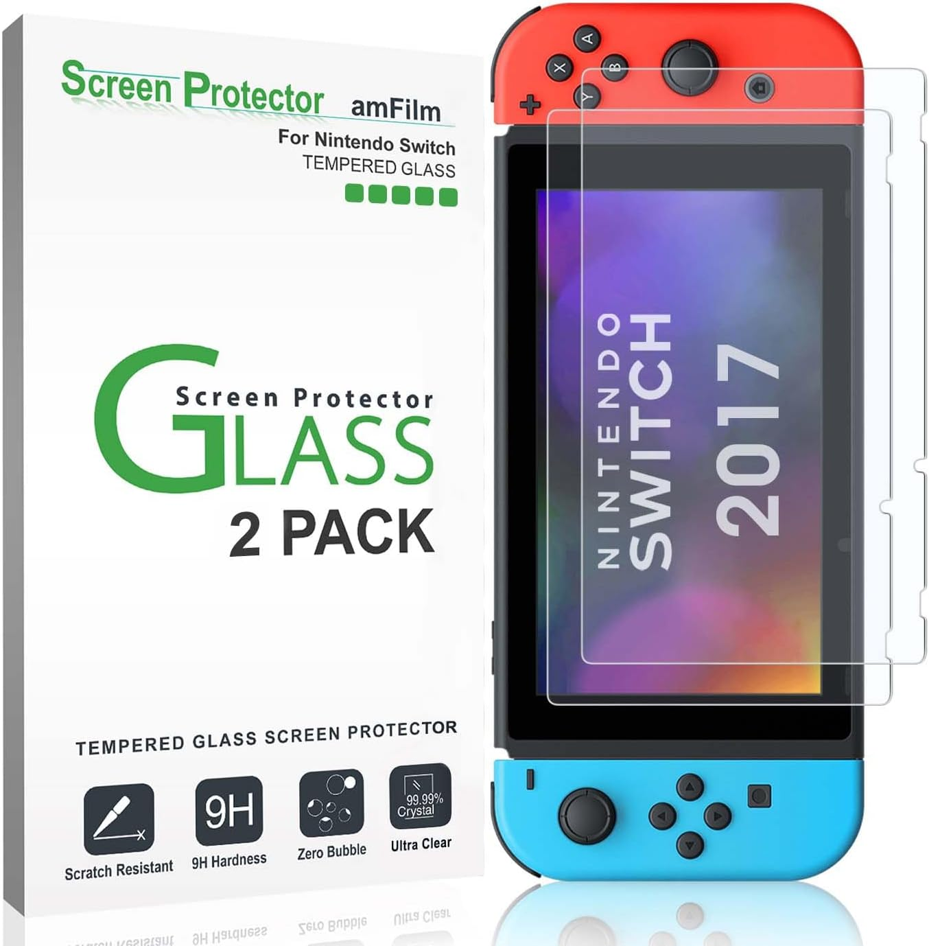 Amfilm Tempered Glass Screen Protector for Nintendo Switch 6.2