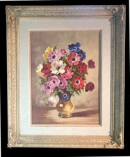 Hans N Liebl Oil Painting still Life Flowers