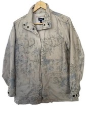 Chaps Ralph Lauren Sz Small Floral Heavy Cotton Snap & Zip LS Tunic Jacket