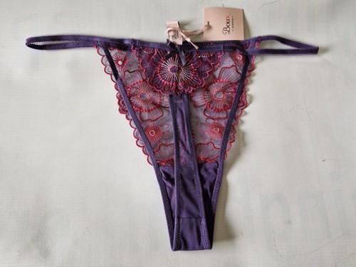 New Boux Avenue Yazmin Tanga Thong Sexy Purple Mix Knickers UK 10 12 14 16 18 - Picture 3 of 10