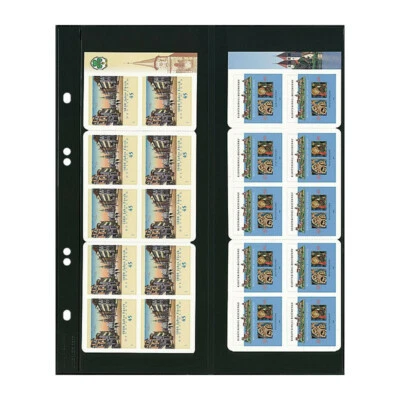 Feuilles Multi Collect Lindner noires pour carnets de timbres.