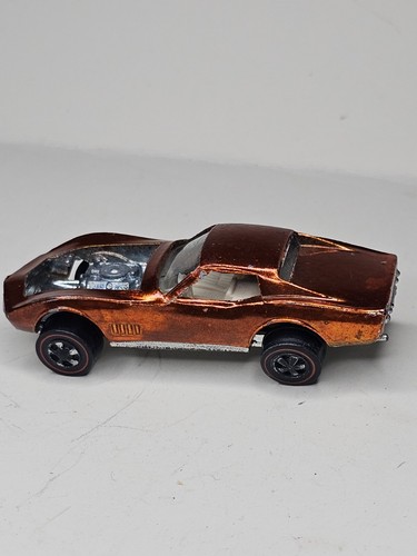 Hot Wheels Redline Custom Corvette 1968 Red Brown Int. - Made In U.S.A. - Picture 4 of 8