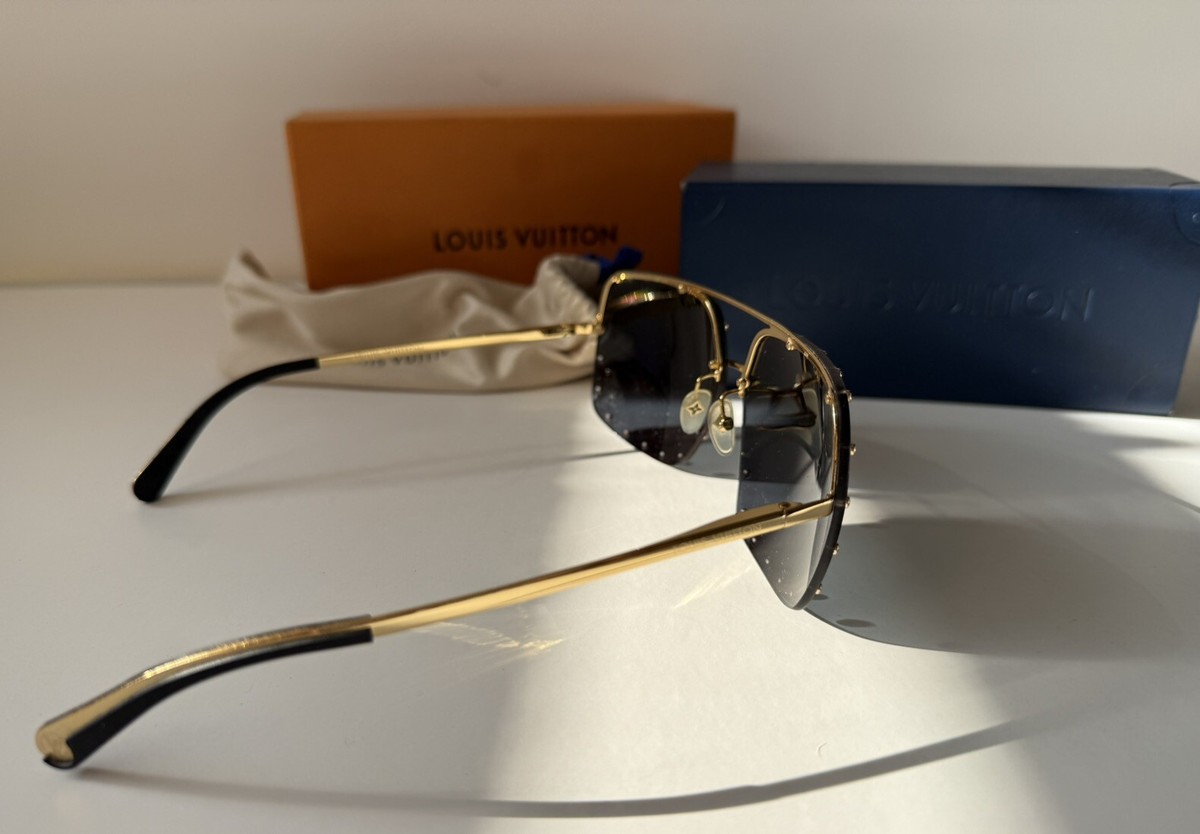 Louis Vuitton Rimless Heart Sunglasses - Black Gradient Lenses Womens Rhinestone Heart Lens Bling Rimless Butterfly Chic  main image 2