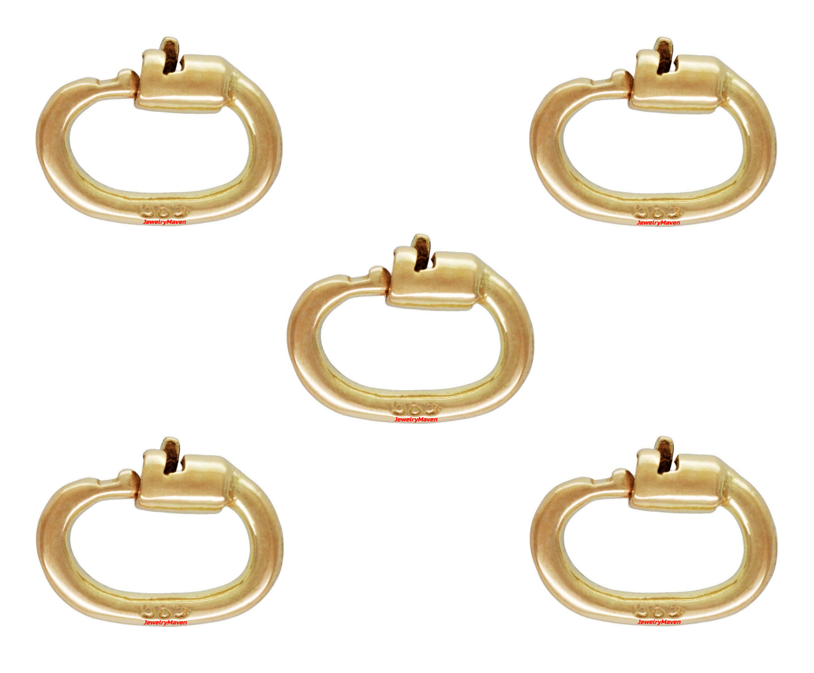 TINY FIVE (5) BULK PACK 14k Solid Yellow Gold Oval Link Lock Jump Ring 4.5mm OD eBay