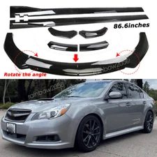 For Subaru Legacy 10-22 86.6'' Side Skirt Extension Gloss Black Front Bumper Lip