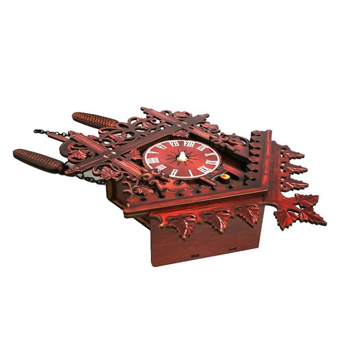 Reloj de pared antiguo vintage reloj de cuco reloj de cuco reloj de pared con péndulo de madera decoración - Imagen 11 de 12