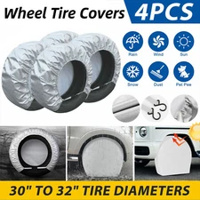 4PCS 30"-32" Waterproof Tire Covers Wheel & Tyre RV Trailer Camper Sun Protector