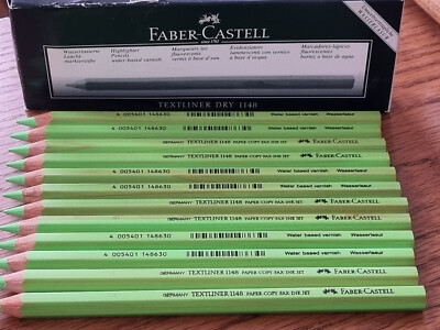 Faber-Castell - 12 Stück Trockentextmarker - grün - Neu - (1,49 /St.)  (K2)