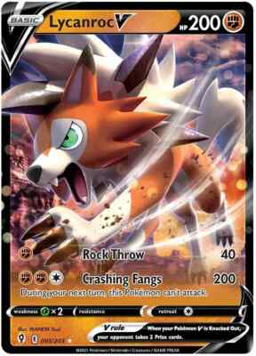 Lycanroc V Holo Ultra Rare Pokemon Card 091/203 | eBay