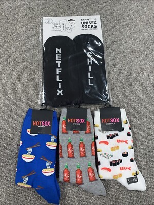 3x Woman s HotSox +1 Netflix And chill Sox. 4 Pair Total. NEW*