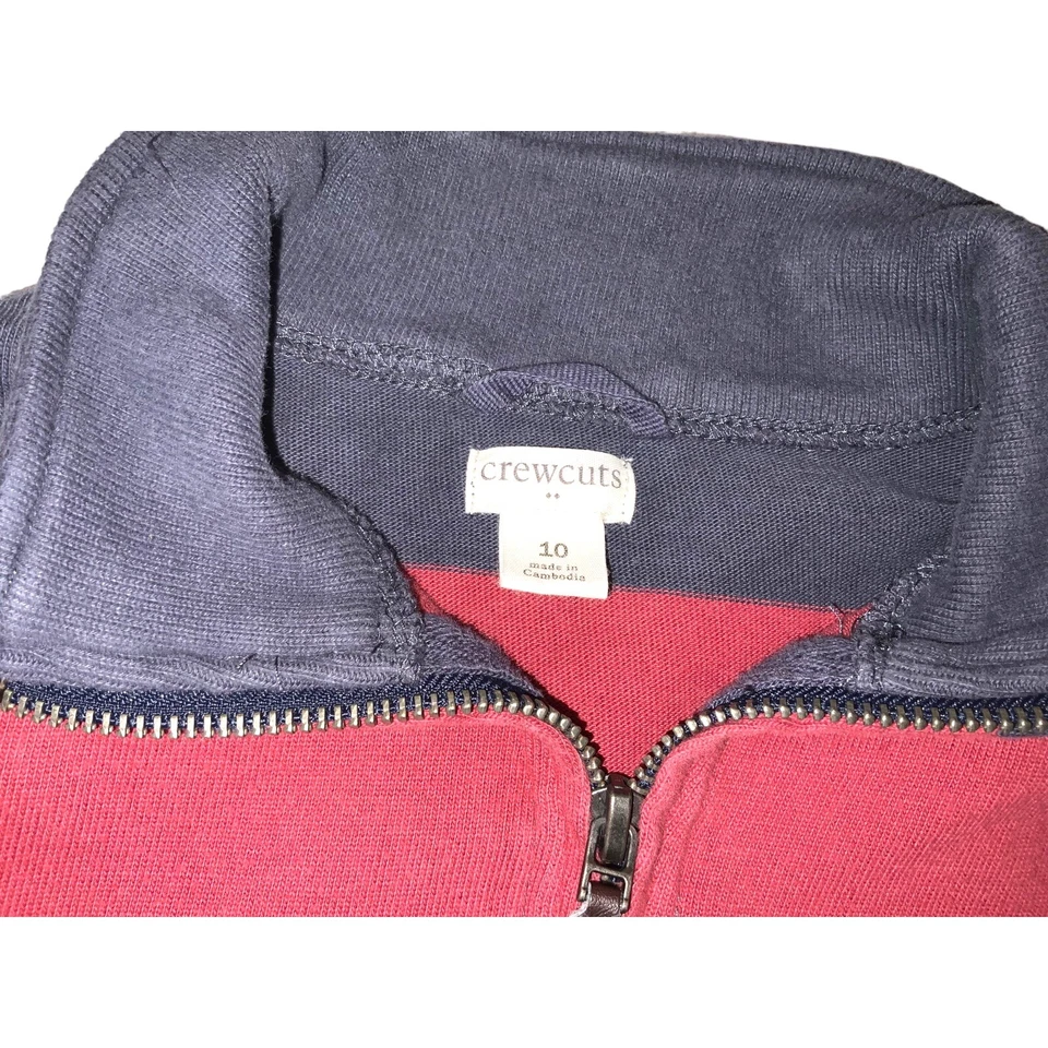 J Crew Boys 10 RED &BLUE striped half-zip popover sweatshirt /GapkidsGray ShirtM - Image 2 of 4