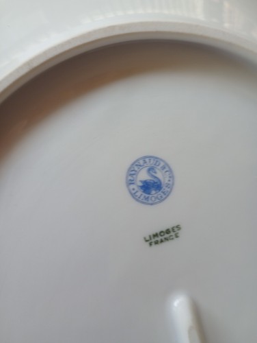 Antique Limoges France 16” Oval Serving Platter Gold Handles Raynaud & Co. - Picture 10 of 10