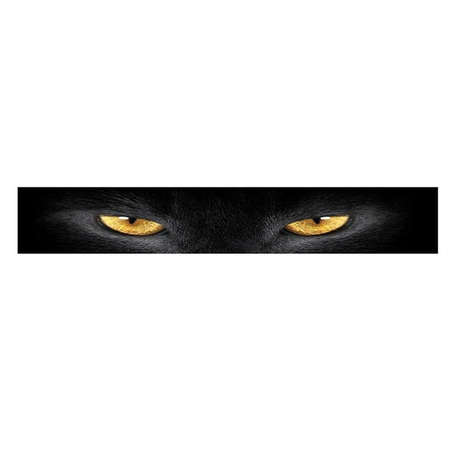 Car Stickers Personality Yellow Eye Leopard 3D Sunshade Decals For Windshield Foto 4 de 4