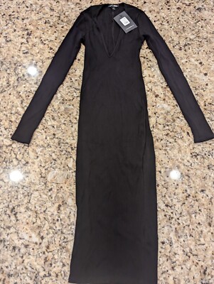 Fashion Nova Women's Kiana Snatched Midi Dress Black size XS