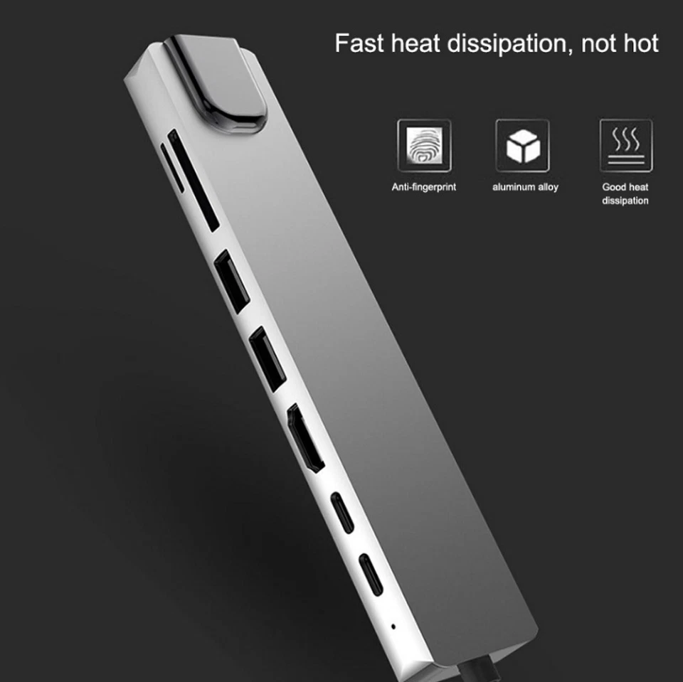 8 in 1 87W Multiport USB C Hub Type C USB3.0/USB2.0 Dock Station Adapter - Image 3 of 4