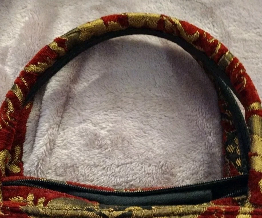 Bolso de Mano Raviani of Garland, TX Borgoña y Tapiz Dorado POSITIVAMENTE PRECIOSO NUEVO SIN ETIQUETAS Foto 2 de 4