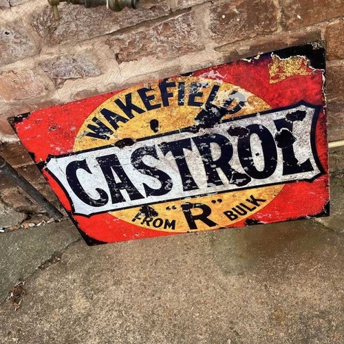 Wakefield Castrol Motor Oil Vintage Metal Advertising Wall Sign | eBay UK