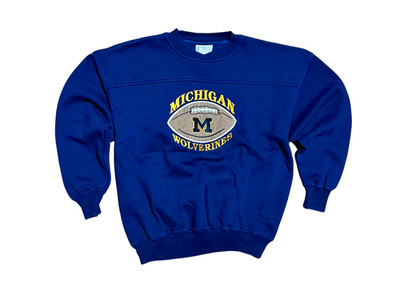 Men's Large Michigan Wolverines Vintage 90s Embroidered Crew Neck Sweatshirt