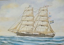 Postcard ship Hedvig Sophia Hewig Sophia Sweden