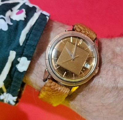 Movado Movaskop Automatic Uhr 33mm Gold 20m Kapsel Hammer Mov