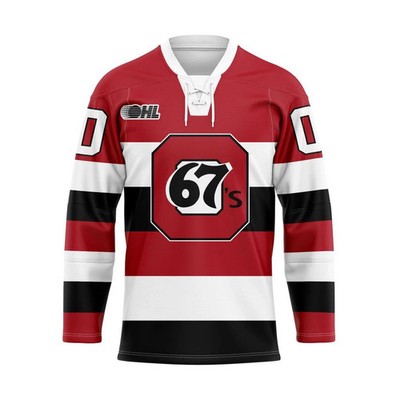 Personalized Name & Number Ottaawa 67 s  Away Lace Jersey