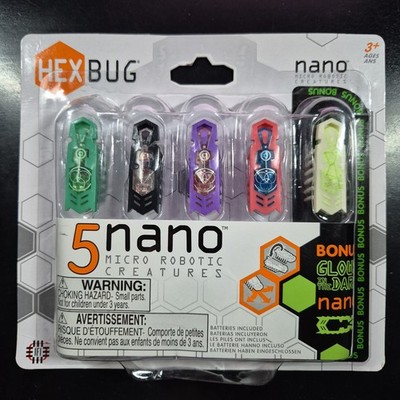 NEW in Box Hexbug Nano Micro Robotic Creatures 5-Pack w/Glow In the Dark Nano 
