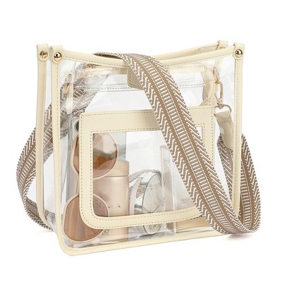 Clear Bag for Stadium Events - Clear Crossbody Purse for Women Stadium with G...