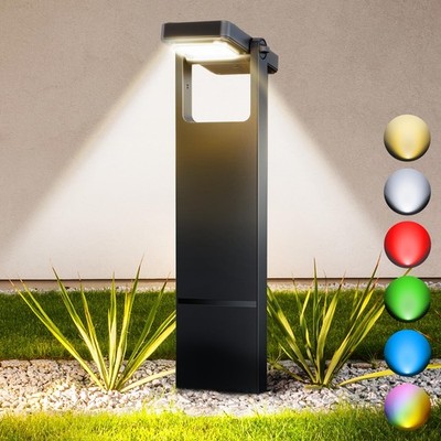 Solar Pathway Lights Outdoor 4 Pack, 360° Adjustable Panel, Multicolor 200LM ...