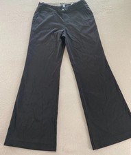 Tommy Hilfiger Dress Pants Womens Gray Flat Front Regular Wide Leg Zip Pockets