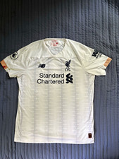 New Balance Liverpool FC Soccer Jersey White "Standard Chartered" Size L