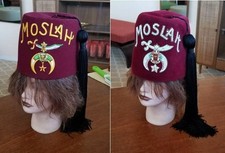 Vintage Old School bejeweled Shriner FEZ with tassels 