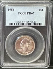1954 SILVER Washington Quarter PCGS PR67