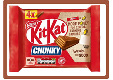 KitKat Chunky Milk Chocolate Bar Multipack 160g 4 x 40g Crispy Wafer Snack