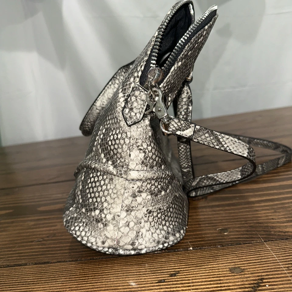 Bolso de Mano Christian Siriano New York Yasmine Natural Nuevo Con Etiquetas Piel de Serpiente Foto 3 de 4