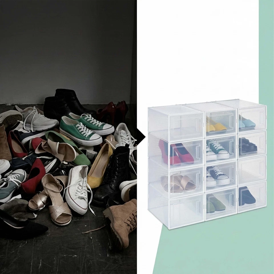 Boîte à chaussures aération boîtes à chaussures empilables léger empilable - Photo 3/4