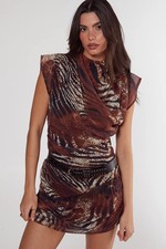 Nastygal Tan Mini Dress Womens Day To Night Dresses