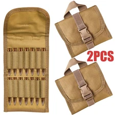 2PCS Tactical Ammo Pouch 14 Round Rifle Bullet Holder Foldable Molle Shell Pouch