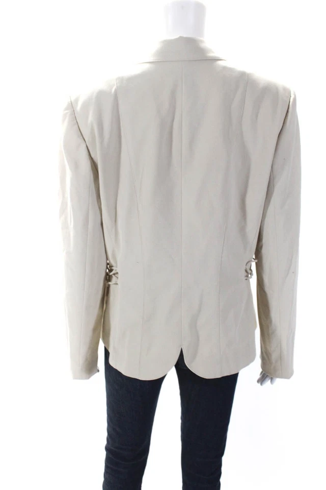 Chaqueta Blazer Tahari Mujer Dos Botones Punta Solapa Beige Talla 16 Foto 4 de 4