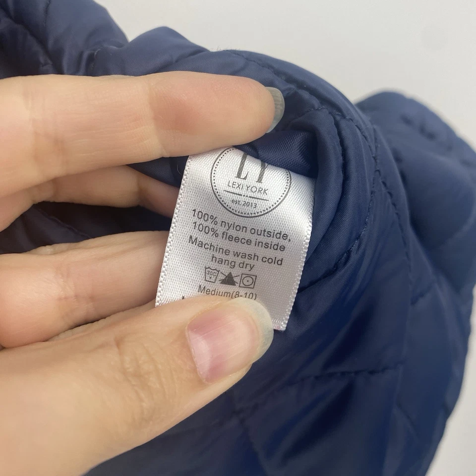 Chaleco acolchado reversible para mujer Lexi York talla M azul marino blanco nailon Foto 2 de 4