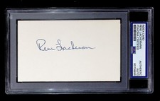 Rene Lachemann -  Index Card Autograph  - PSA Tallboy Holder - 85738695
