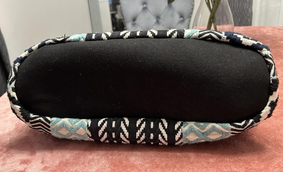 Шикарный черный и синий геометрический сумка с короткими ручками сделано в Индии размер OS - Изображение 3 из 4