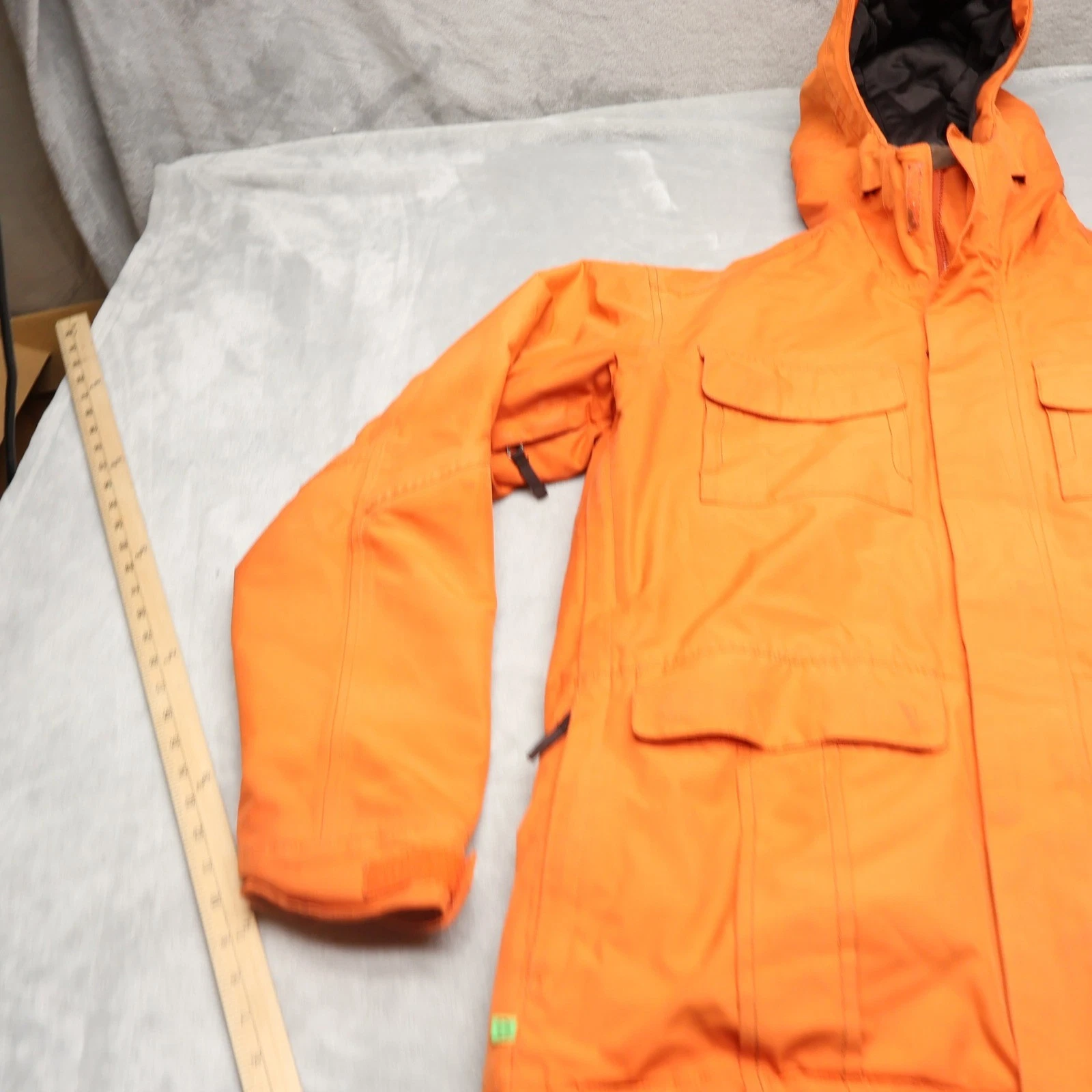 Planet Earth Jacket Mens Large Orange Ski Snow Waterproof Hooded Full Zip VTG image 2