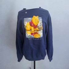 Vintage Disney Store Winnie The Pooh Sweatshirt Navy Blue Small NWT Deadstock
